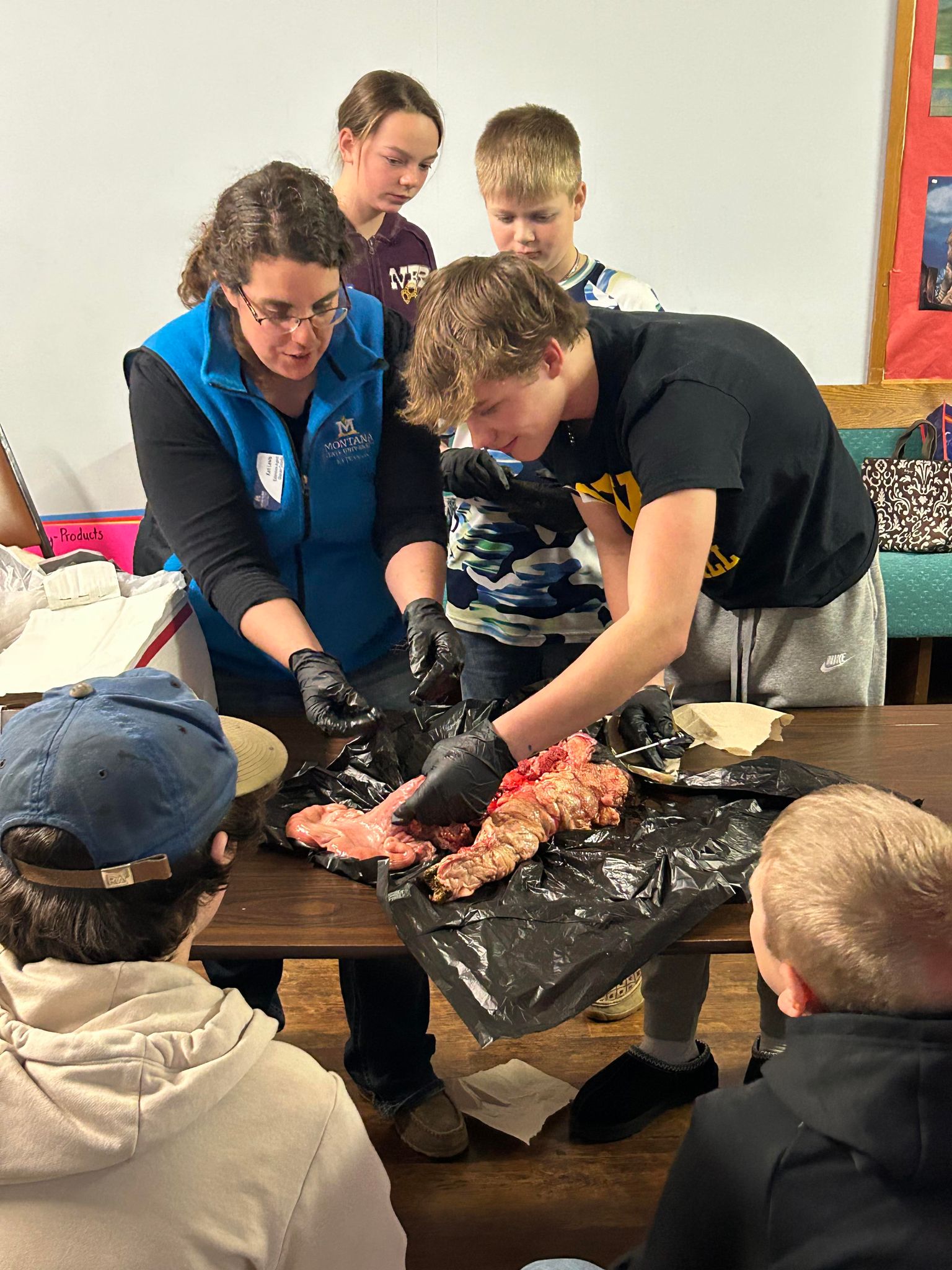 Agent Kari Lewis guides 4-H senior Dallas Berkram in AI practice, offering hands-on experience and career insights.